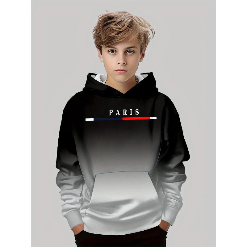 

Autumn Winter 3D Letter Printed Hoodies Fashionable Casual Simple Warm Sports Long Sleeved Children s Boy Hooded Sweatshirts 160