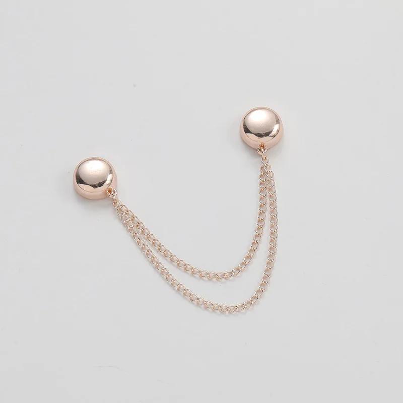 Multi-Function Magnetic Clothing Clip with Chain Metal Buttons Clip Clothes Scarf Trouser Legs Cuff Fixing Magnet Buckles