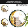 Acrylic Crescent Moon Tabby Cat Suncatcher, Stained Glass Style Window Hanging Ornament for Cat and Celestial Lovers