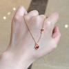 Classic Charm Simple Heart shaped Ruby Necklace for women Light Luxury Fashion lock Pendant Party Wedding  gifts