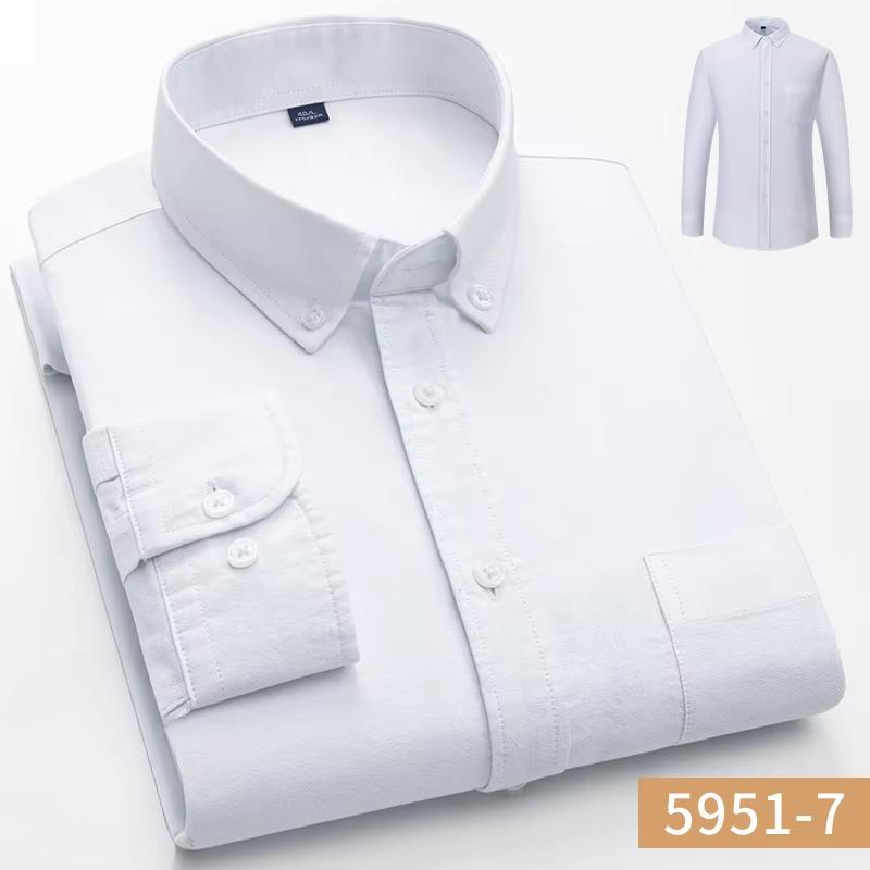 100% Baumwolle Oxford Langarmhemden für Herren Langarm Slim Fit Formell Unifarben Hemd Freizeit Elegant Karierte Oberteile Schwarze Kleidung