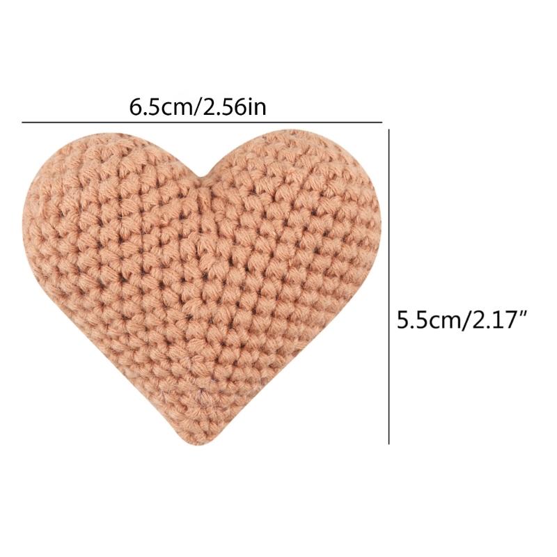 Cute Hearted-shaped Crochet Knitting Beads for Pacifier Chain Baby Photograph Props Baby Accessories Lightweight Gift