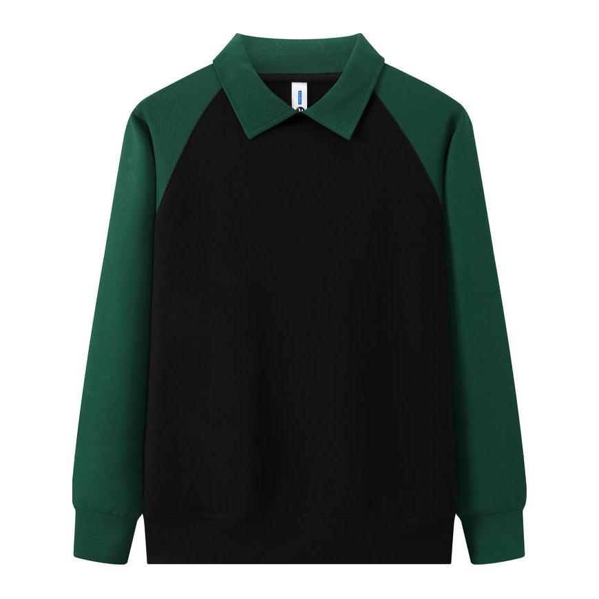 Business Casual Outdoor POLO Sweater Autumn Color Block Lapel Long Sleeved Hoodie Couple's Outfit Men's and Women's Fashionable Hoodie Boutique Top