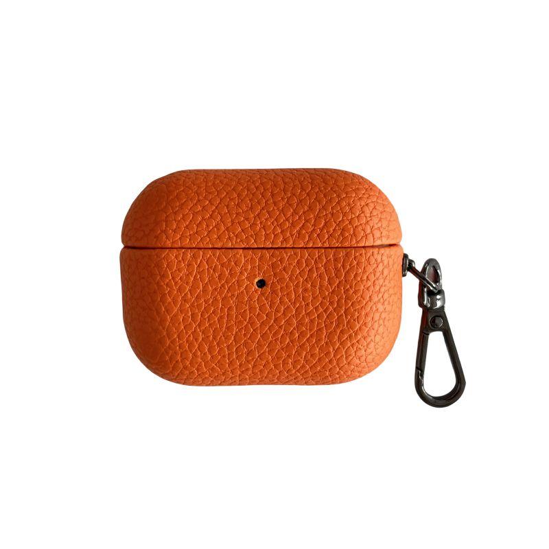 

Generation Apple Wireless Bluetooth Earbuds Case Airpods4 Drop-Resistant Box New Arrival Pro Three Generation Classy Niche Style Shell Five Generation Airpods pro [Litchi grain] Orange