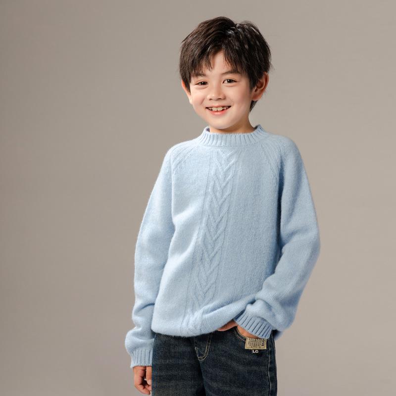 

Unisex Pure Wool Kids & Teens Sweater, Autumn/Winter New Style, Round Neck, Thickened Knit Base Layer, Children s & Baby Wear. 170cm