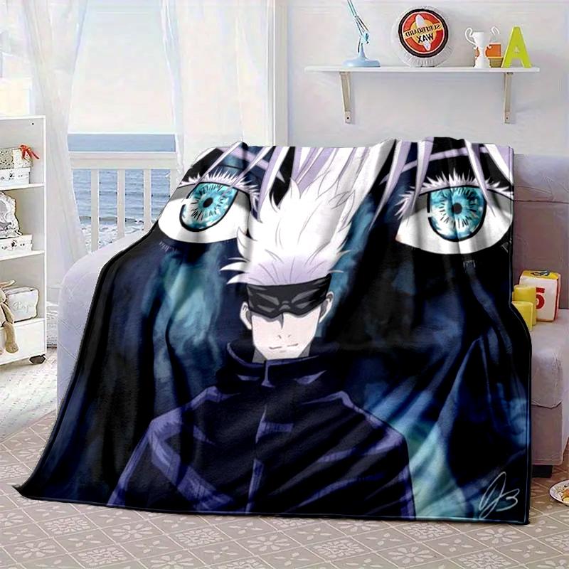 Jujutsu Curse Battle Blanket Flannel Blanket for bed, sofa, Camping, Hiking, Picnic Essentials, gift for family Fan gifts