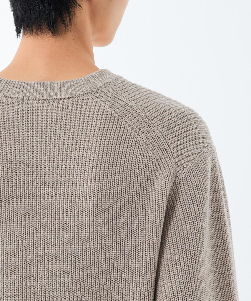 MUSINSA STANDARD Cotton Ribbed Crew Neck Knit [Oatmeal]