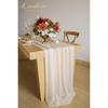 Lookein 10 Feet Champagne Chiffon Table Runner Sheer Wedding Table Cloth 29x120 Inches Rustic Wedding Decorations French Chiffon Table Runner
