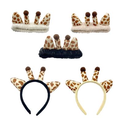 Cartoon Giraffe Design Washing Face Hairbands Soft Sports Yoga Headband for Woman Girls Makeup Shower Hair Accessories