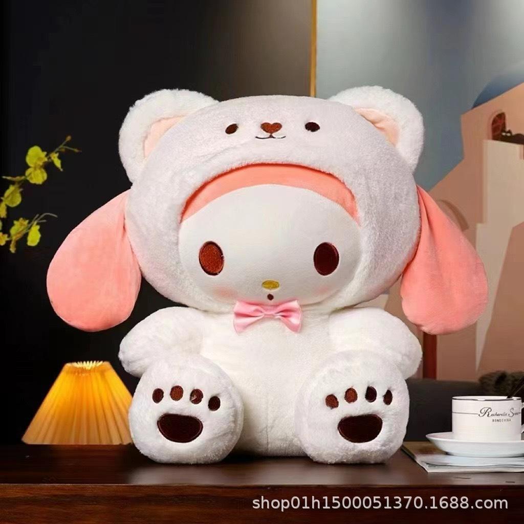 Sanrio Plush Toy Kawaii Cute Room Decor Jade Dog Kuromi Dressing Doll Doll Plush Toy Stuffed Animal Patung Dolls Birthday Gifts