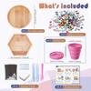 DIY Mosaic Tiles Crafts Kits for Adults, Mixed Stained Glass Mosaic Kit with 2 Sets Wooden Coaster Making Materials Package,Mosaic Adult Crafts for