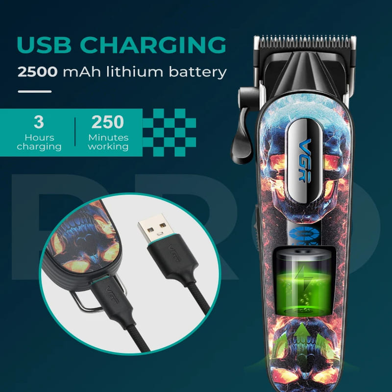 Long-lasting and Durable Electric Hair Clipper with Oil Head Professional High-speed 9000RPM Digital Display High-power Hair Trimmer  Skin-friendly