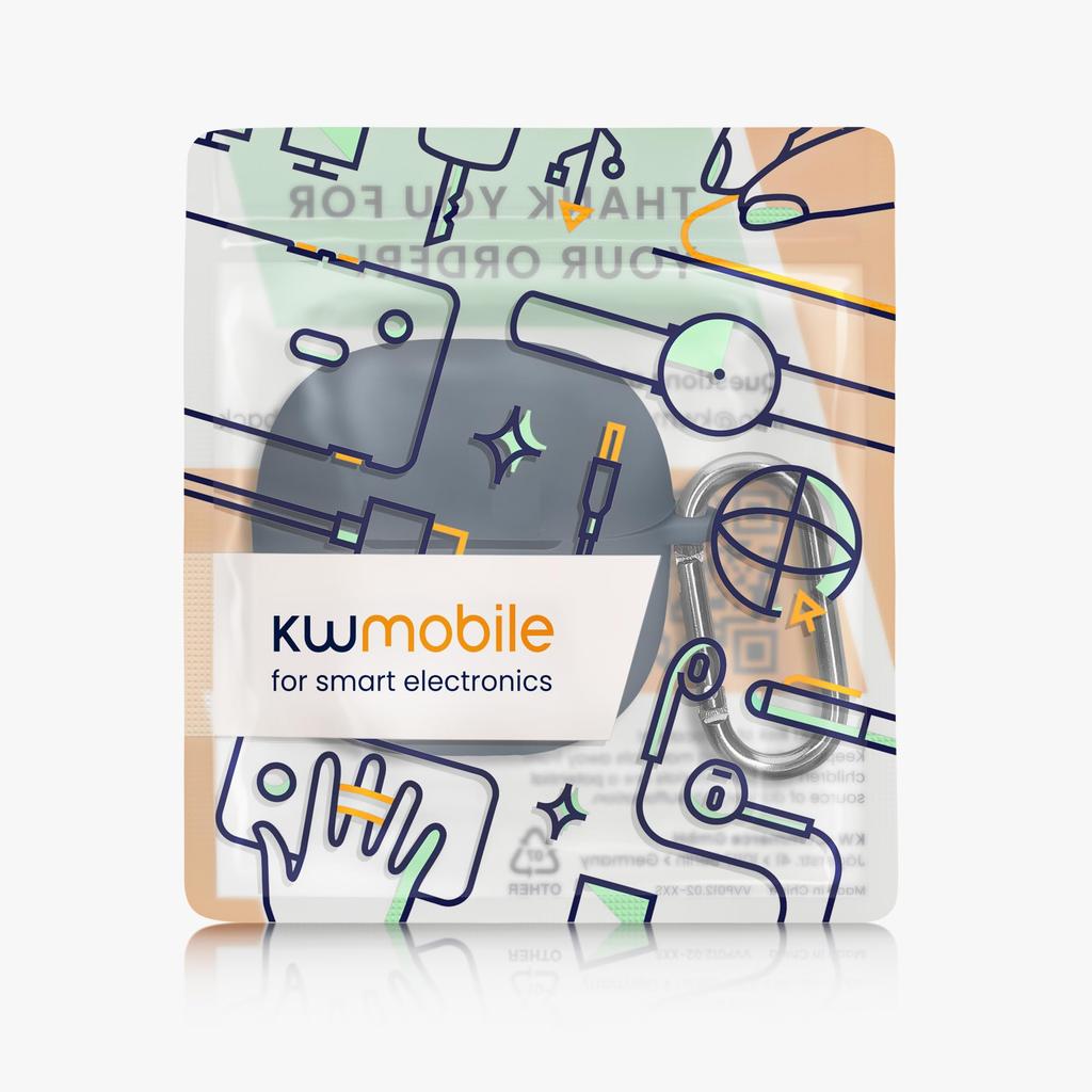 Kwmobile Earphone Case for Xiaomi Redmi Buds 6 Lite Wireless Navy Blue - Earbuds, Silicone, Drop-Resistant,