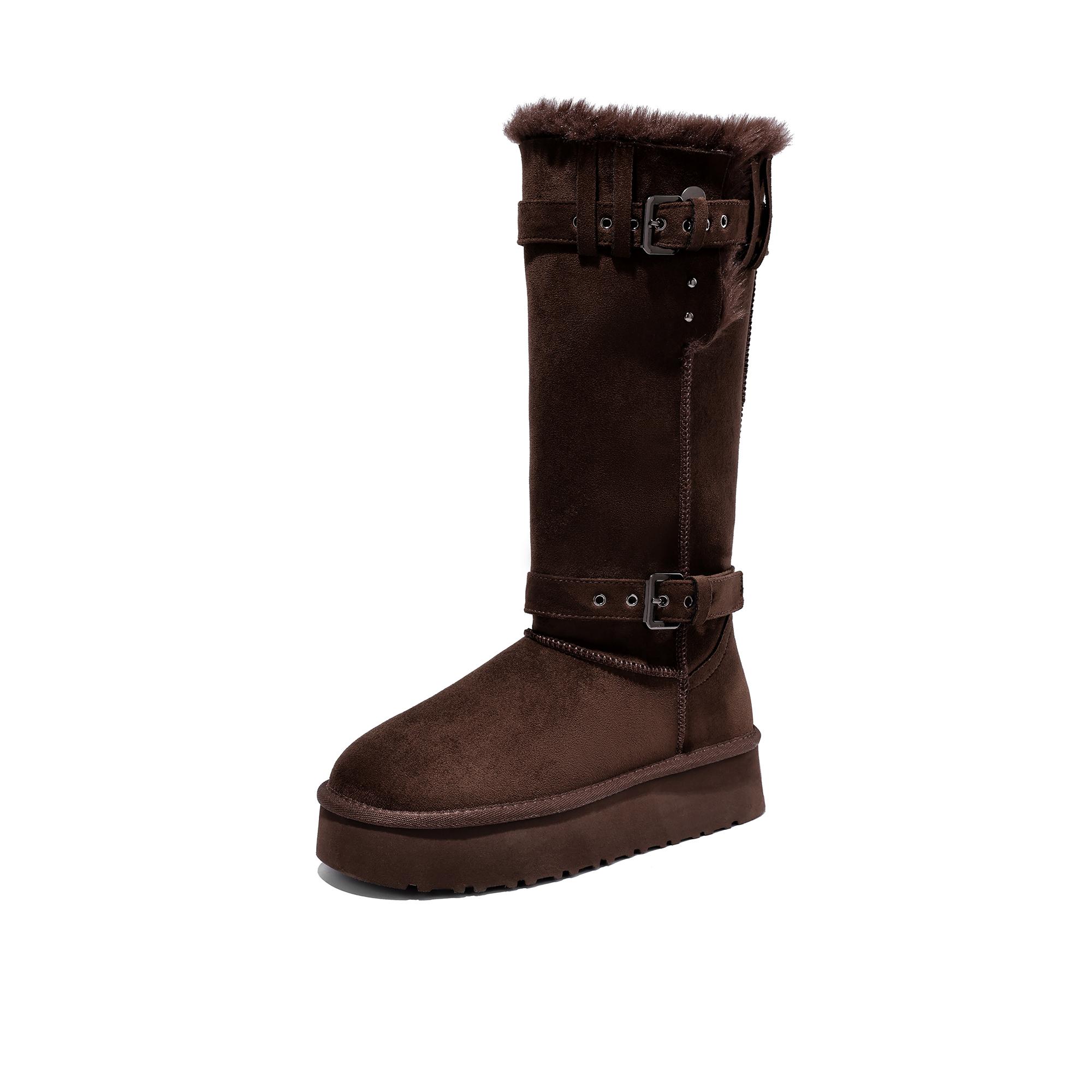 

Кожаные зимние сапоги женские новые зимние бархатные утолщенные высокие сапоги толстая подошва сапоги на платформе теплые хлопковые сапоги 40