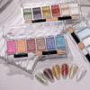 Chrome Nail Powder Metallic Mirrored Effect Pigment Iridescence Auroras Glitter Dust Kit for Gel Polish Nail Art Decoration