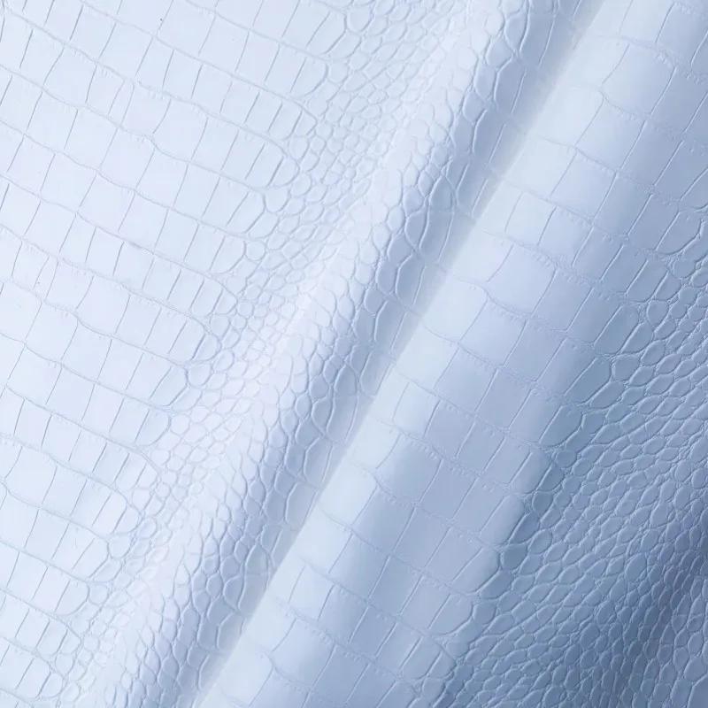 50 X 138cm Glossy Embossed Crocodile Texture Faux Leather Roll Synthetic Leather Crafts Fabric for Upholstery DIY Craft