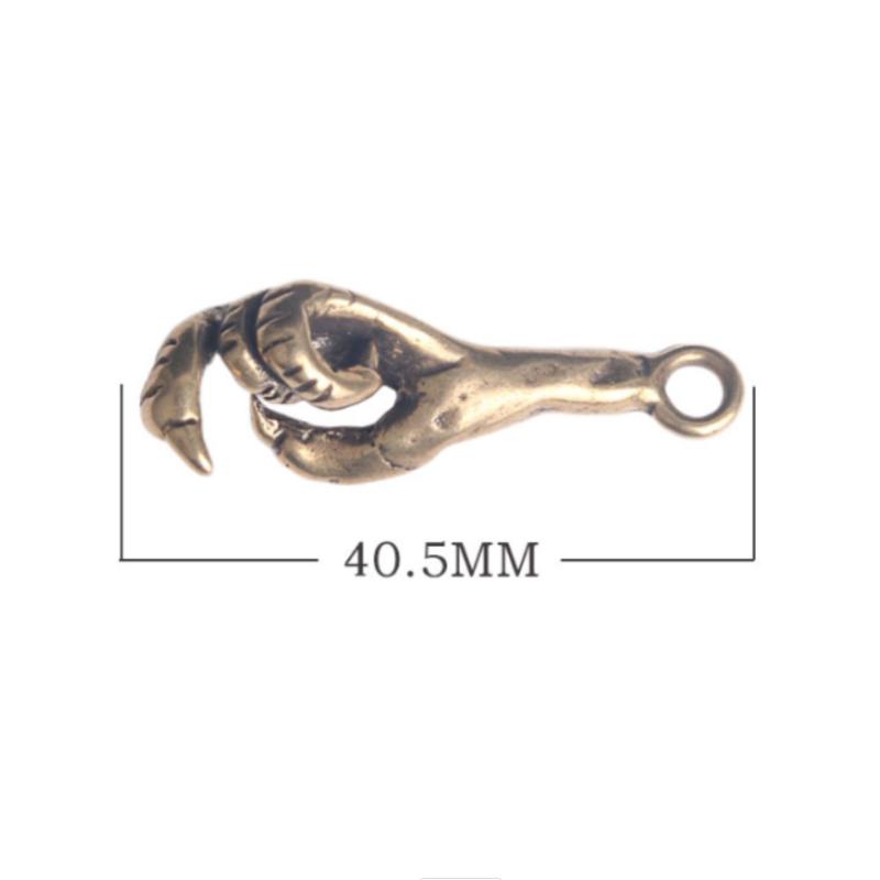 Vintage Brass Devil'S Hand Keychain Pendant With Eagle Claw Design For Bags Diy Jewelry Charms Accessories Punk Fashion Gifts