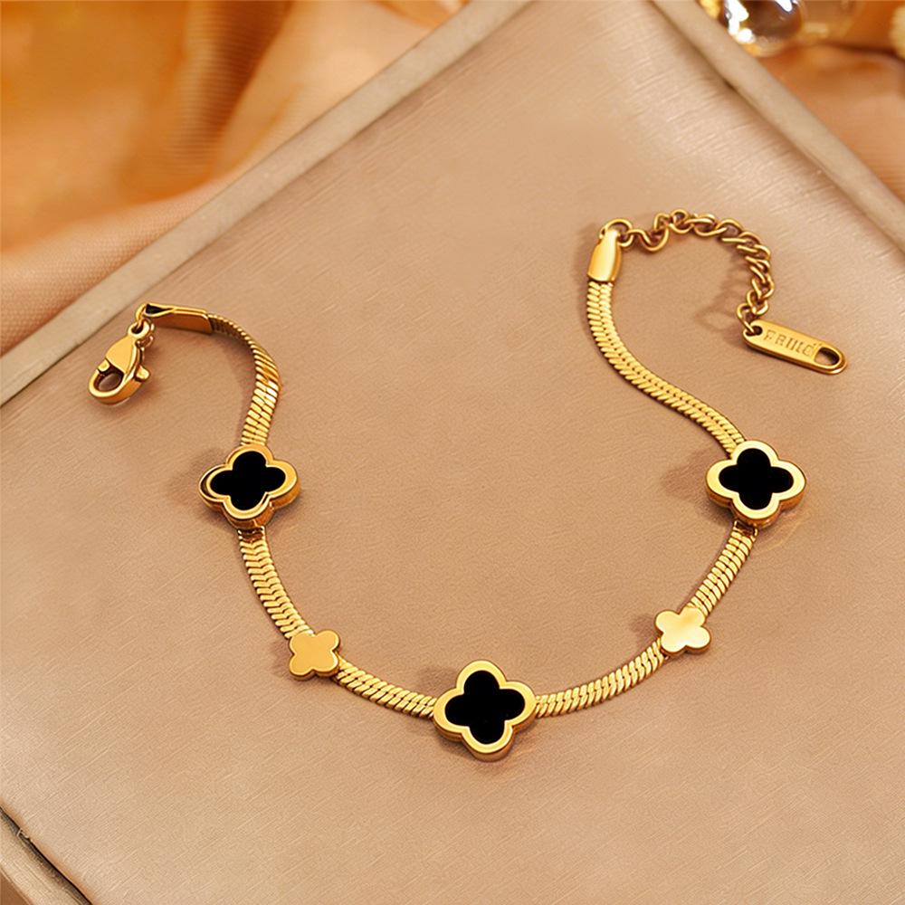 Korean Fashion Titanium Steel Diamond Inlaid Women's Luxury Bracelet