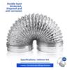 Conduit de ventilation universel en aluminium pour hottes de cuisine et de salle de bain