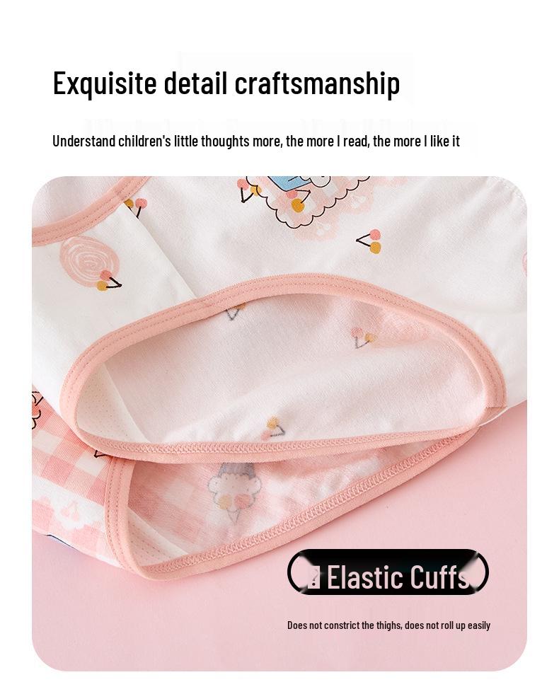 Girls' Pure Cotton Summer Underwear - Comfy, Non-Pinching Design for Toddlers