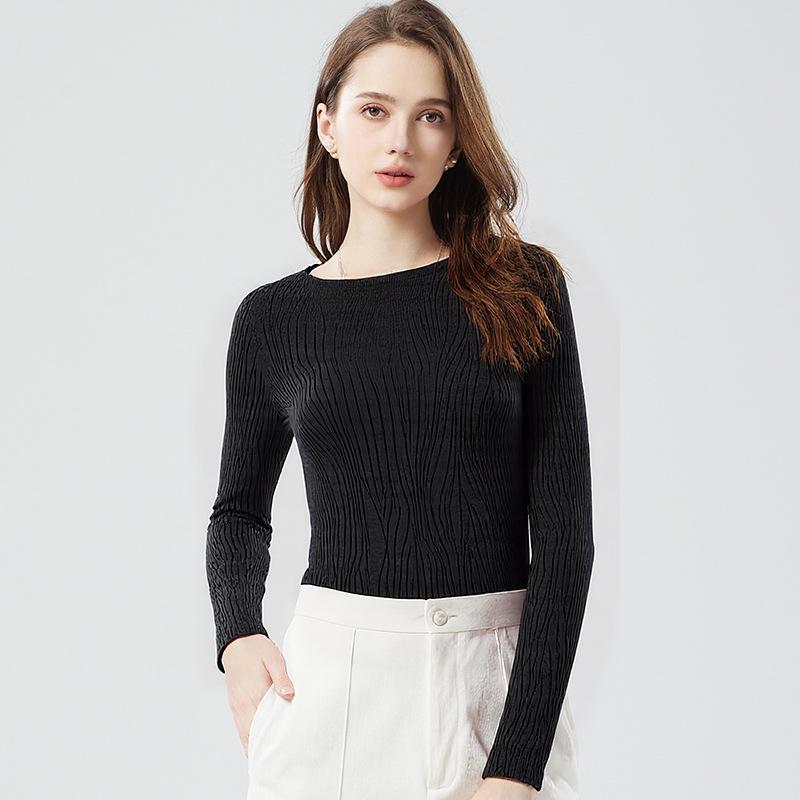 Yangtze Water Wave 100% Pure Wool Women's Seamless Knitted Sweater - Autumn/Winter Edition