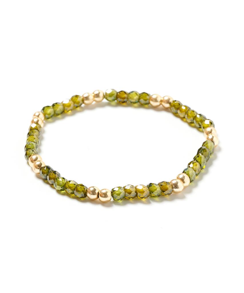 Polalita Gold Olive Mix Bracelet (Plt-Br-057_Gn)