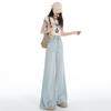 Women's Light Double-Button High-Waisted Wide-Leg Flare Jeans 2026 Summer