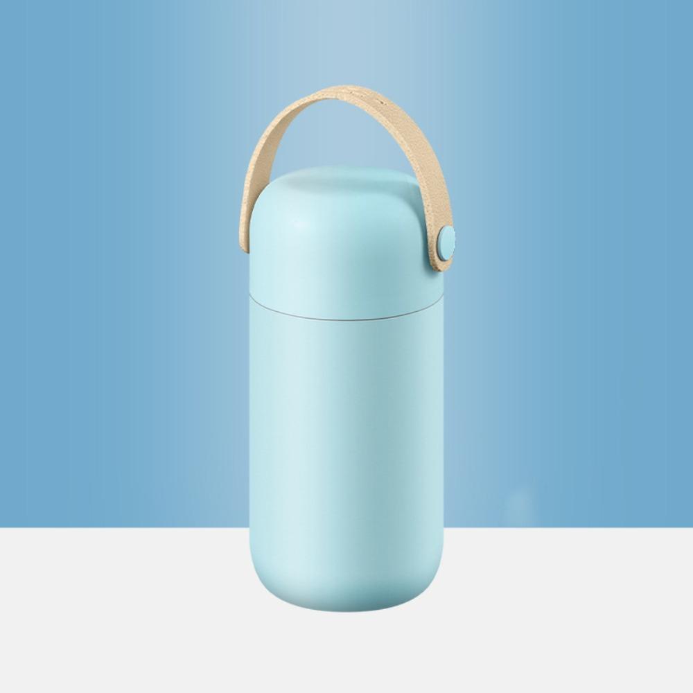 150ml Thermoses Coffee Mug with Leather Handle Vacuum Flask Portable Pocket Bottle Gift