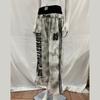 Ευρωπαϊκό και Αμερικανικό street print με γράμματα vintage μόδα φθινόπωρο και χειμώνας φαρδιά κομψά ίσια παντελόνια