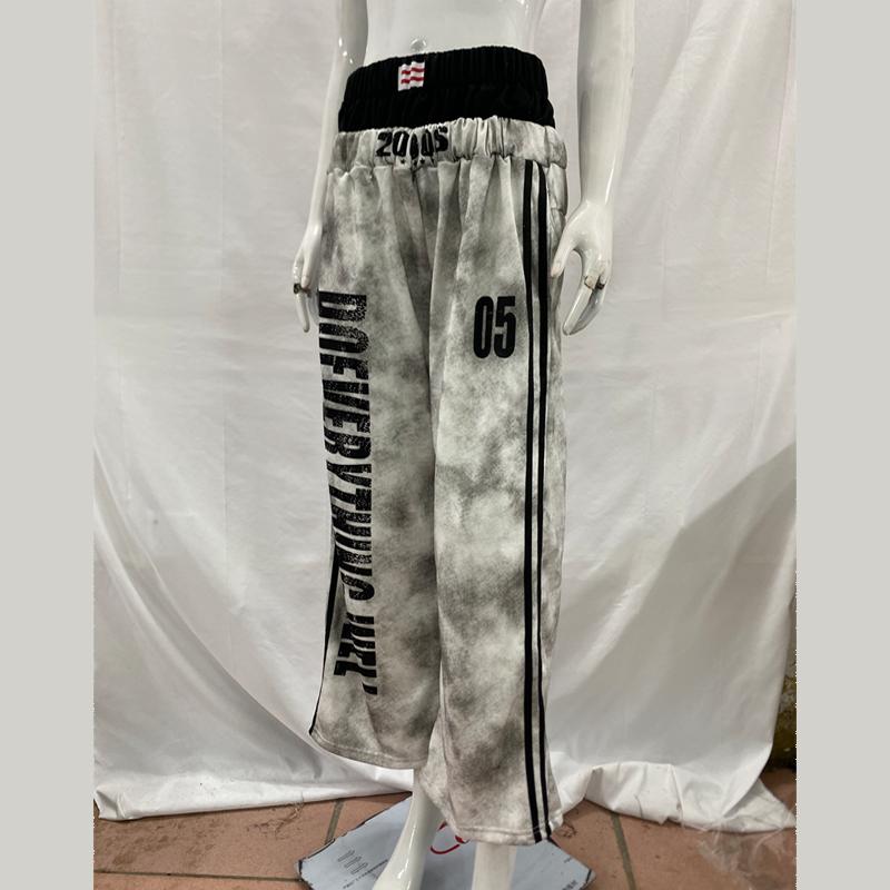 Ευρωπαϊκό και Αμερικανικό street print με γράμματα vintage μόδα φθινόπωρο και χειμώνας φαρδιά κομψά ίσια παντελόνια