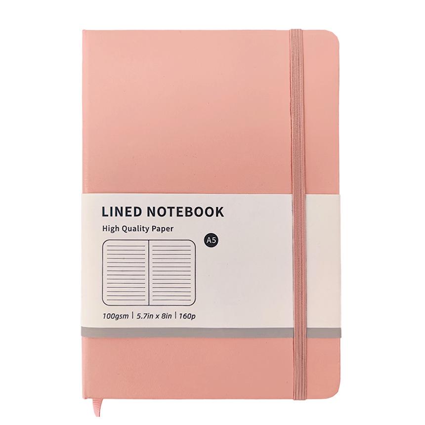 

A5 Macaron Hardcover Elastic Band Notebook Diary Ruled Pages рожевий