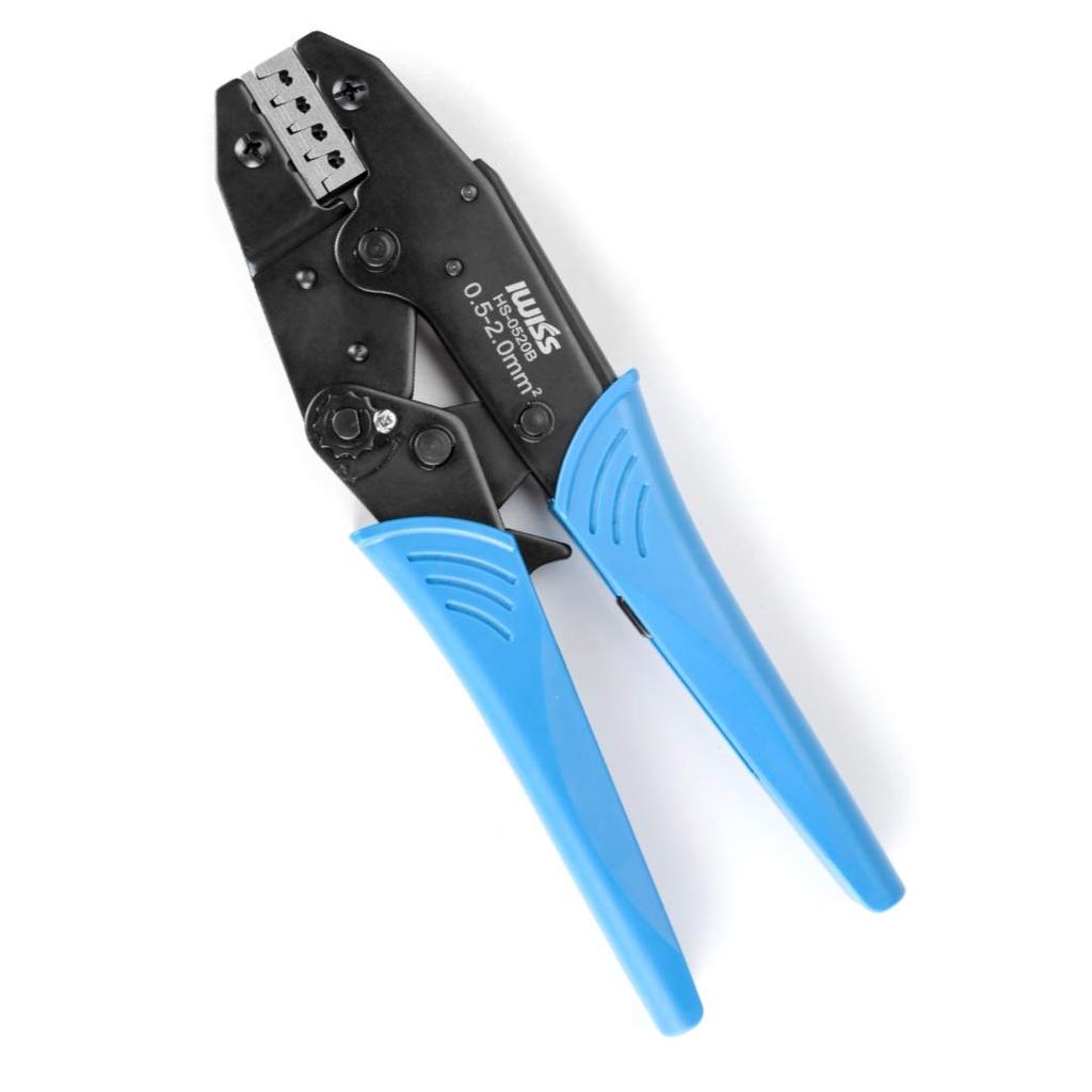 IWISS Bullet Terminal Crimping Pliers with EDM Dies for HS-0520B Ratchet-Style 0.5-2.0mm²