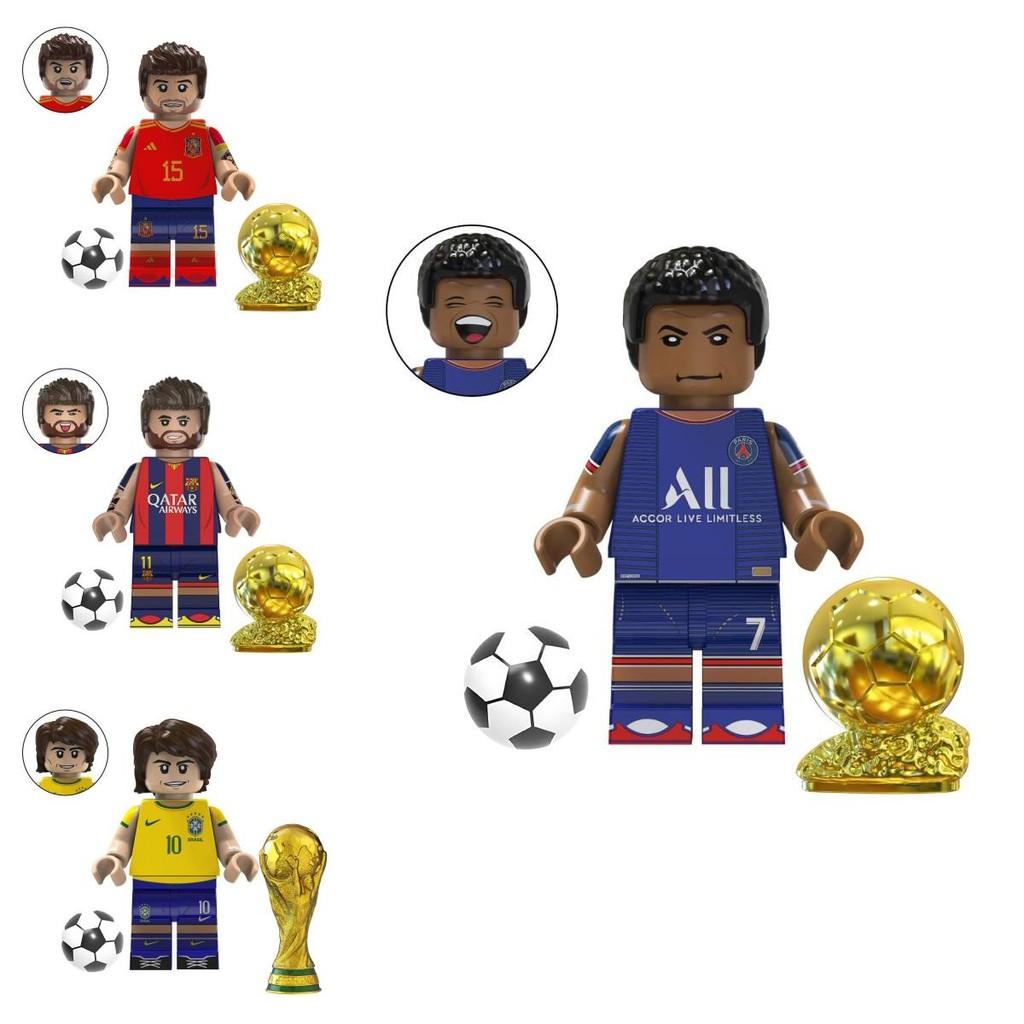 Soccer Star Series Team Building Blocks Set Small Plastic Pieces