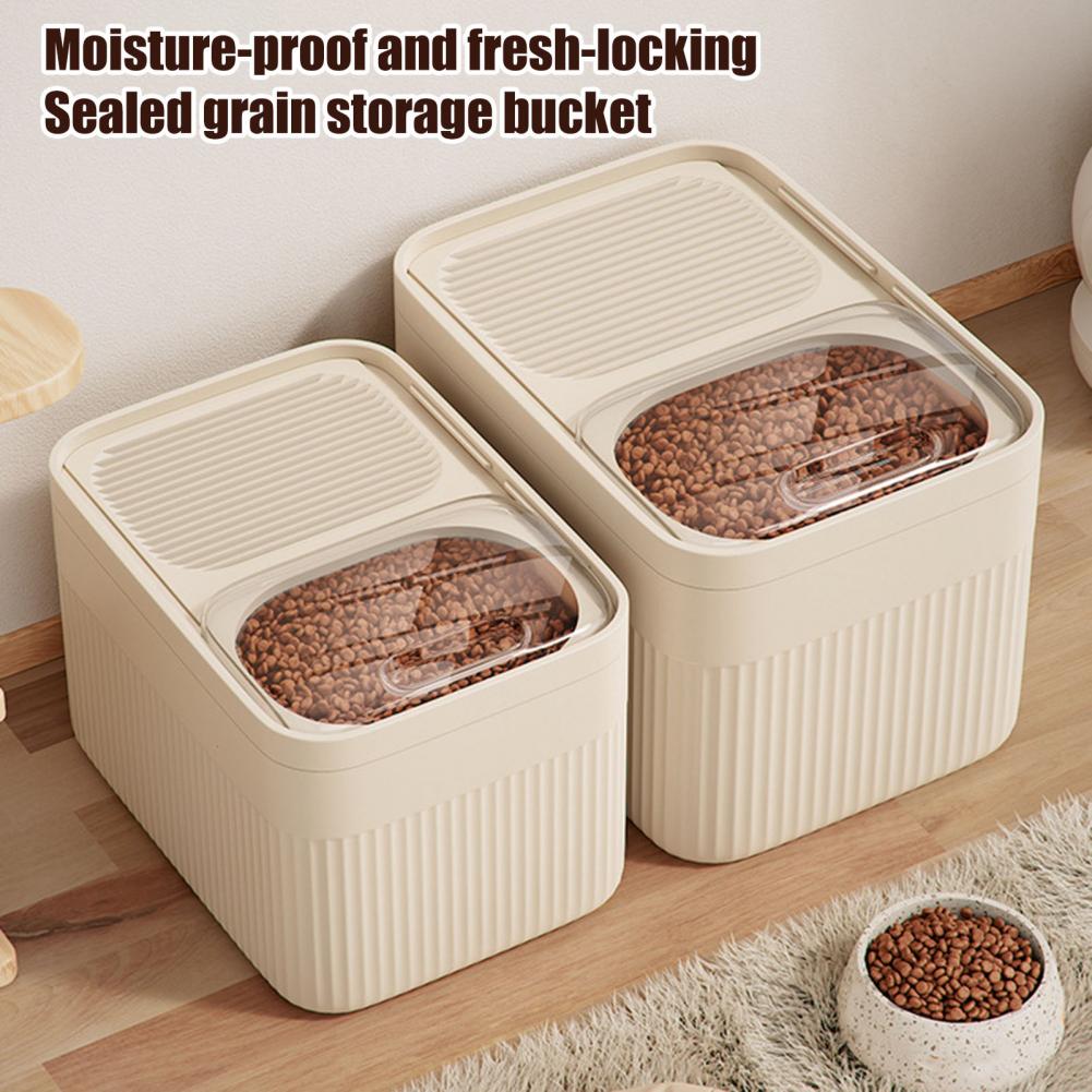 Pet Food Storage Container with Measuring Cup Airtight Pet Food Storage Barrel Capacity Grain Storage for Pet for Efficient