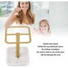 Toothbrush Holder Stainless Steel Bathroom Toothbrush Storage Organizer Toothpaste Holder Stand Rack for Bathroom Vanity, Countertops (Gold)