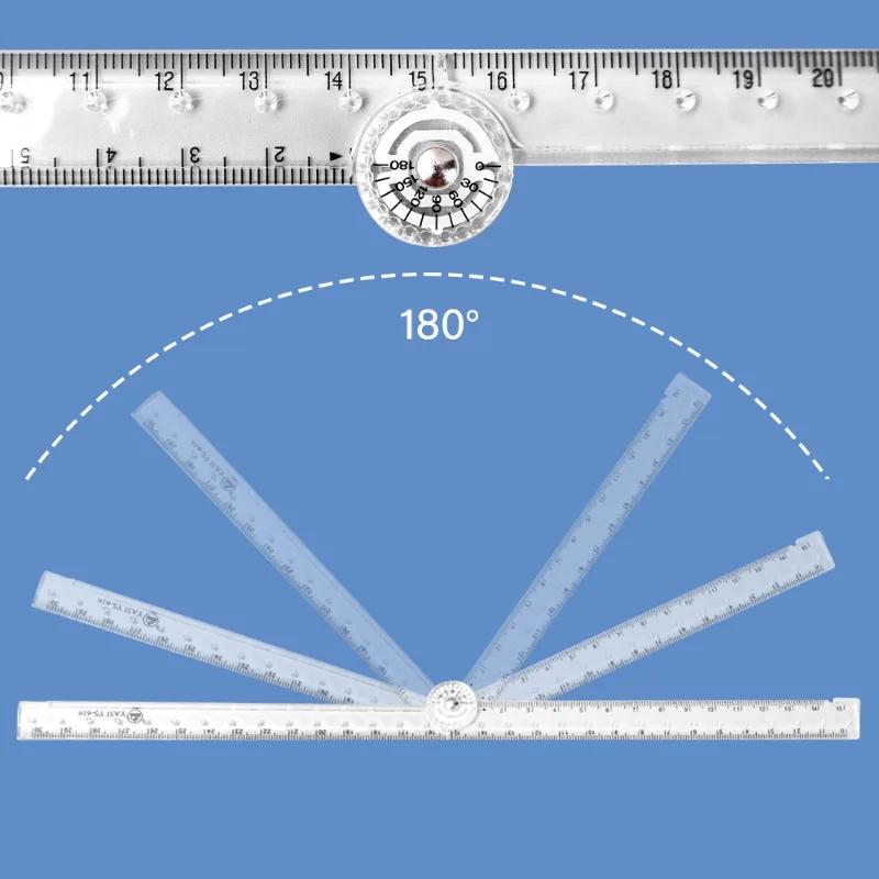 Transparent  Acrylic Ruler Drawing Ruler Mathematical Line Circular Drawing Geometry Template Angle School Office Measuring