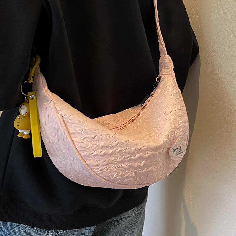 Cute Women Shoulder Bags Versatile Canvas Bag Crossbody Bags for Women Fashionable Dumpling Bag Purse and Handbags