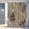 Golden Leaves Shower Curtain Waterproof Easy To Clean Privacy Protection Print Luxury Nature Design Elegant Elevate Your Space