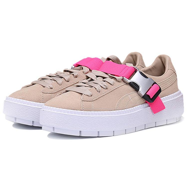 Fenty X Puma  Platform Trace Buckle Cement Pink Women Sneakers Brown White 367451-02