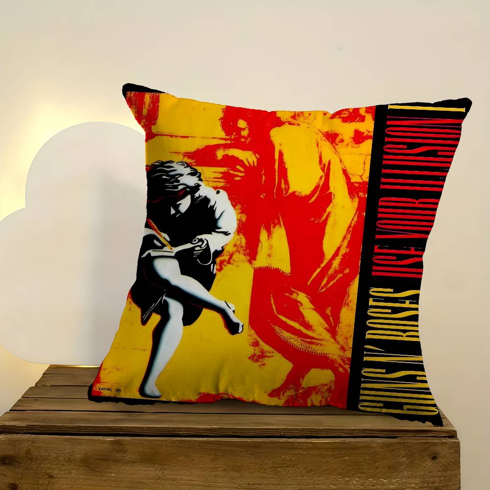 Rock Music Band G-Guns N Roses Personalized Pillow Dust Cover Bedroom Kids Party Decoration Pillowcase Birthday Children Gift