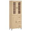 Highboard Sonoma Oak Finish 69.5 x 34 x 180 cm Engineered Wood