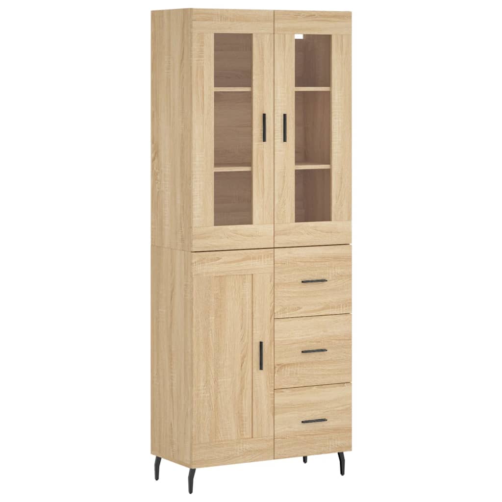 Highboard Sonoma Oak Finish 69.5 x 34 x 180 cm Engineered Wood