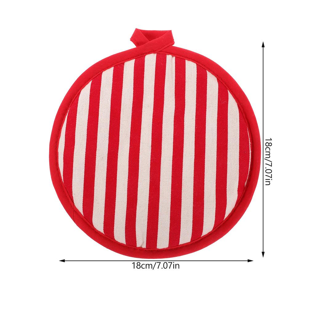 Cotton Insulated Mat Round Pot Holder Oven Pad Kitchen Tableware Heat Resistant Hot Dish Mat Rustic Style Placemat Countertop