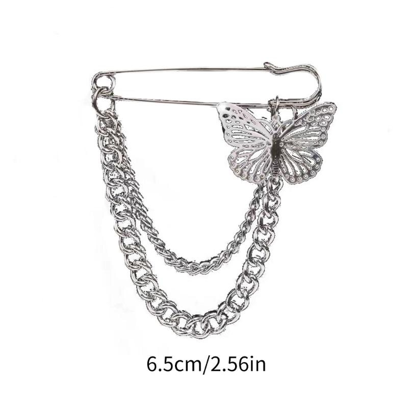 Versatile Metal Butterfly/Star Chain Brooch Trousers Waistband Safety Pins Hole Shoe Buckle Stylish Sweater Shawl Clip