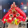 Cute Creative Gluttonous Strawberry Bear Keychain Pendant Car Key Chain Exquisite Bag Pendant Small Gift