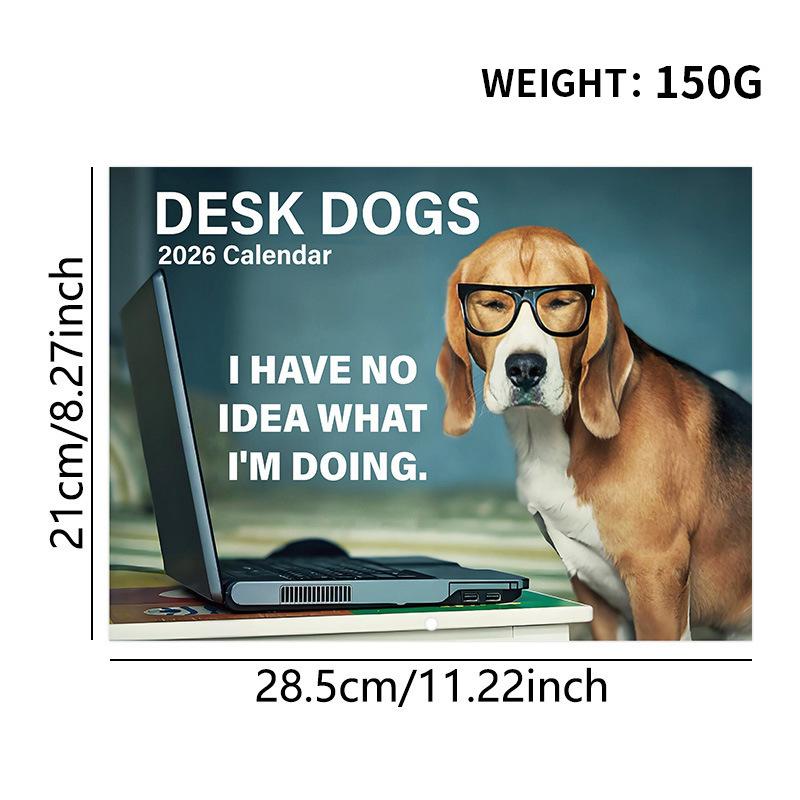 2026 Kackender Hund Kalender-Jahres-Monatsplaner & Terminplaner Terminplaner Wandkalender Lustige Party Gag Geschenke für Freunde