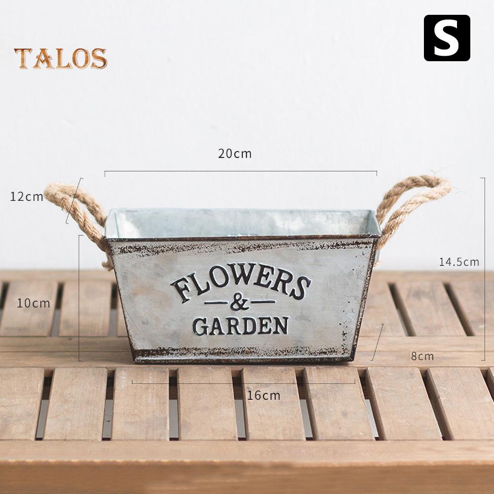 Trädgårdsblommor Trädgårdssnöre Handtag Järnkruka Suckulentväxtbehållare Balkonginredning