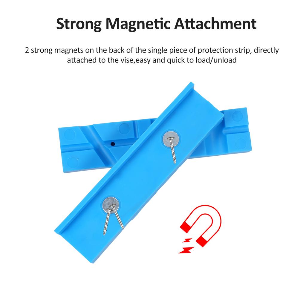 2Pcs Magnetic   Strip for Vise  , Anti-Skid Pads for Vise  , Soft   for Bench Vise, Strongly Magnetic Vise Jaw Pads, Multi-  an