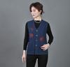 Spring 2023 Women's Casual Denim Vest with Embroidered Design for Middle-Aged & Elderly Moms