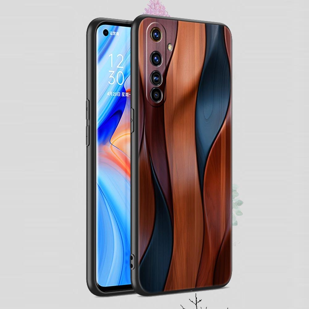 Luxury Vintage Wood Grain Pattern Soft TPU For Realme 13 12 11 10 9 Pro Plus GT3 GT2 C21 C25 C35 C53 C55 C67 Pro 5G Phone Case